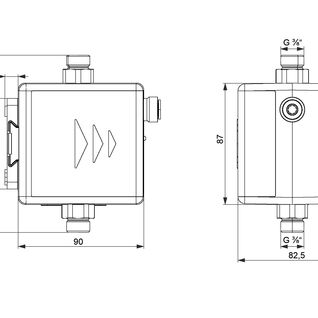 Skizze einer Hygienespülbox. Skizze einer Hygienespülbox.